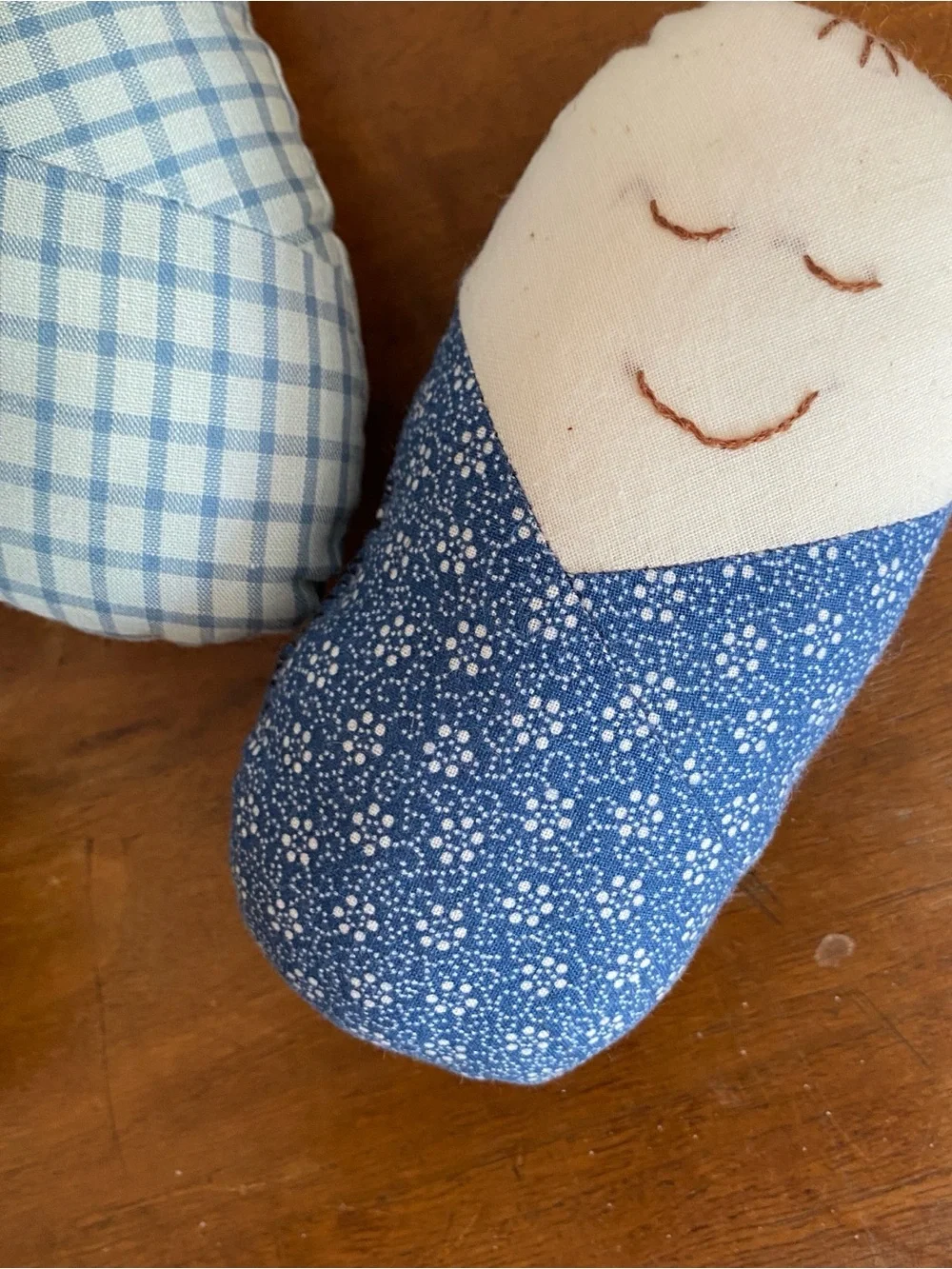 Lot of 4 Quilted Plush Swaddled Baby Babies Comfort Dolls Sleeping Eyes Handmade
